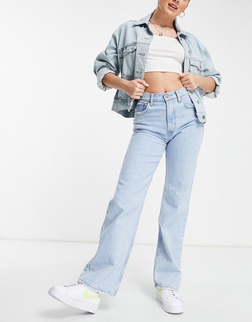 Jeans comodi dritti stile anni '90 lavaggio chiaro - Abercrombie & Fitch - Modalova