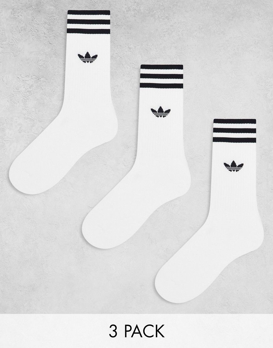 Confezione da 3 paia di calzini bianchi con tre strisce - adidas Originals - Modalova