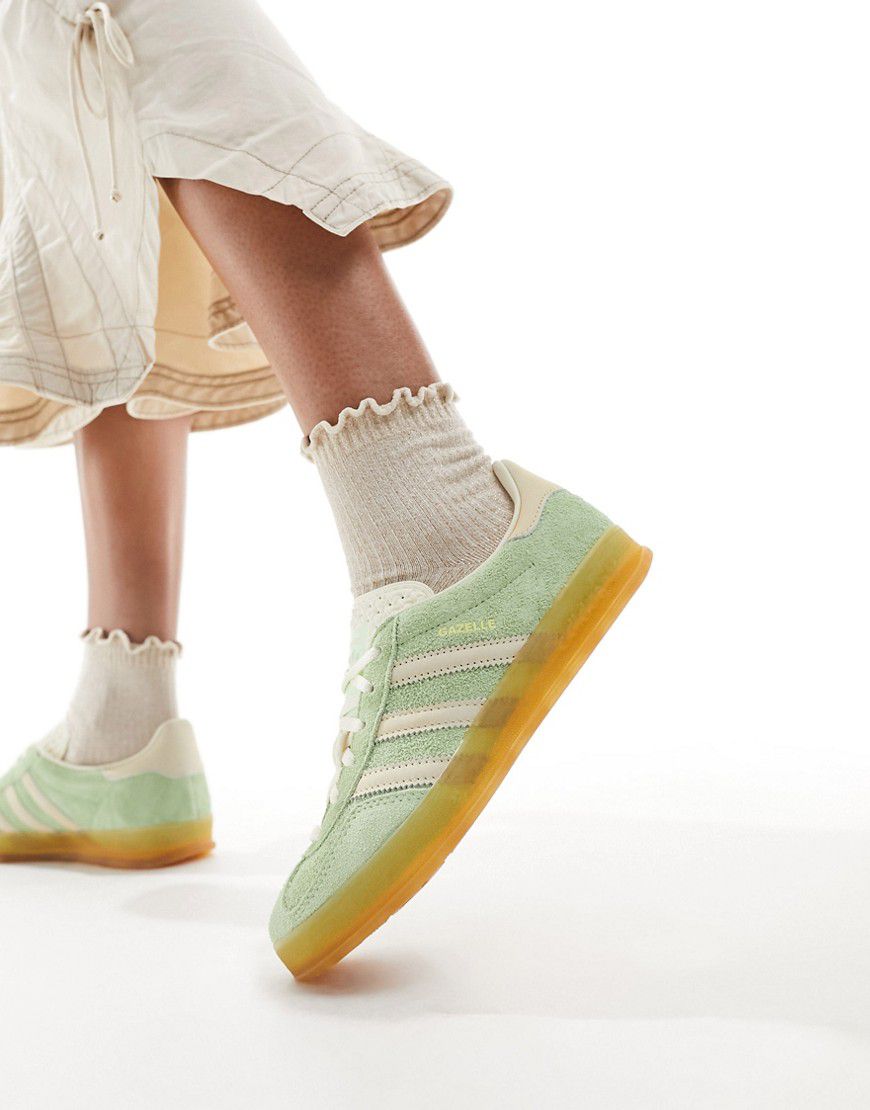 Gazelle Indoor - Sneakers lime e crema - adidas Originals - Modalova