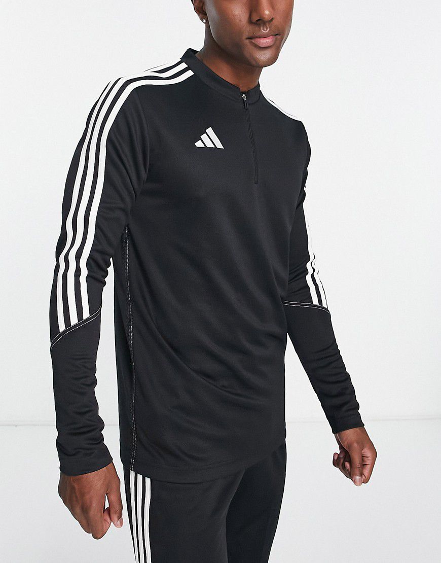 Adidas Football - Tiro 23 - Felpa nera e bianca con zip corta - adidas performance - Modalova