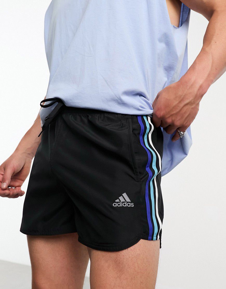 Adidas - Pantaloncini da bagno neri con 3 strisce e spacco rétro - adidas performance - Modalova