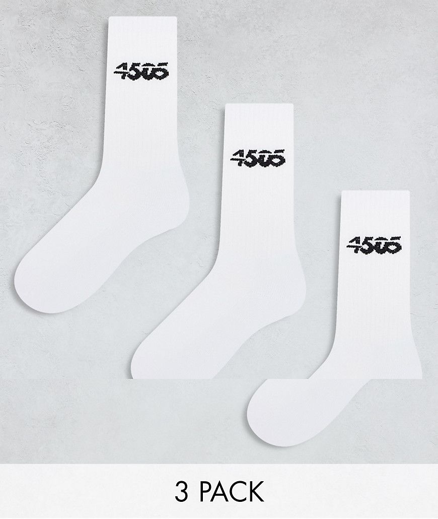 Confezione da 3 paia di calzini sportivi bianchi - ASOS - Modalova