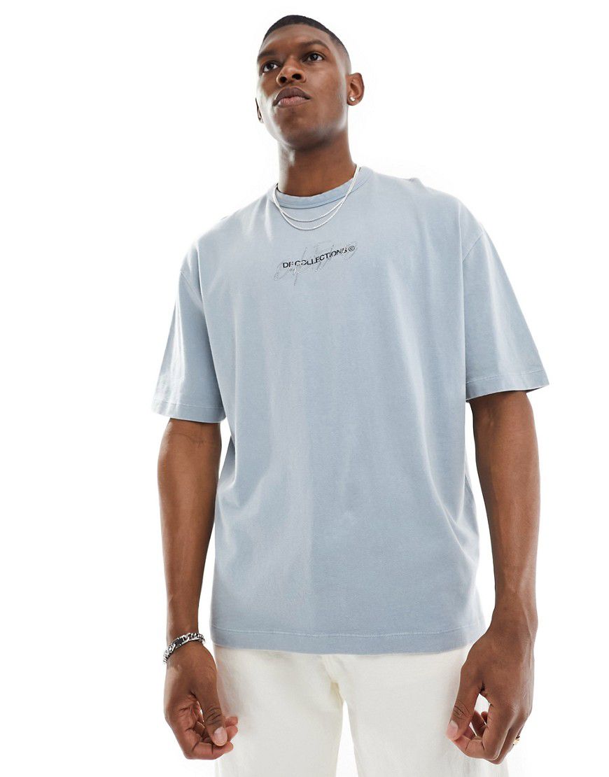 ASOS Dark Future - T-shirt oversize slavato con logo sul petto - ASOS DESIGN - Modalova