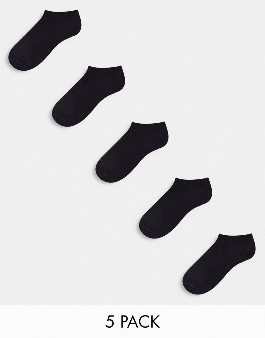 Confezione da 5 paia di calzini sportivi neri - ASOS DESIGN - Modalova