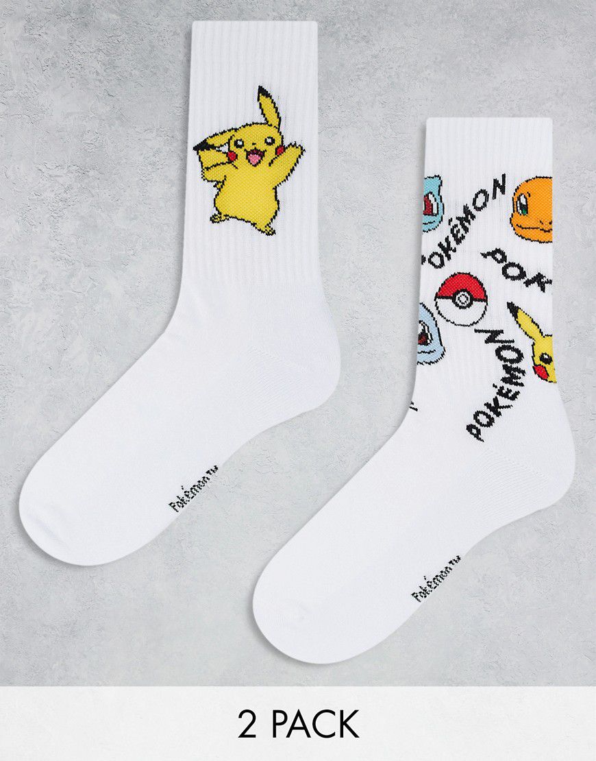 Confezione da 2 paia di calzini con stampa Pokémon - ASOS DESIGN - Modalova