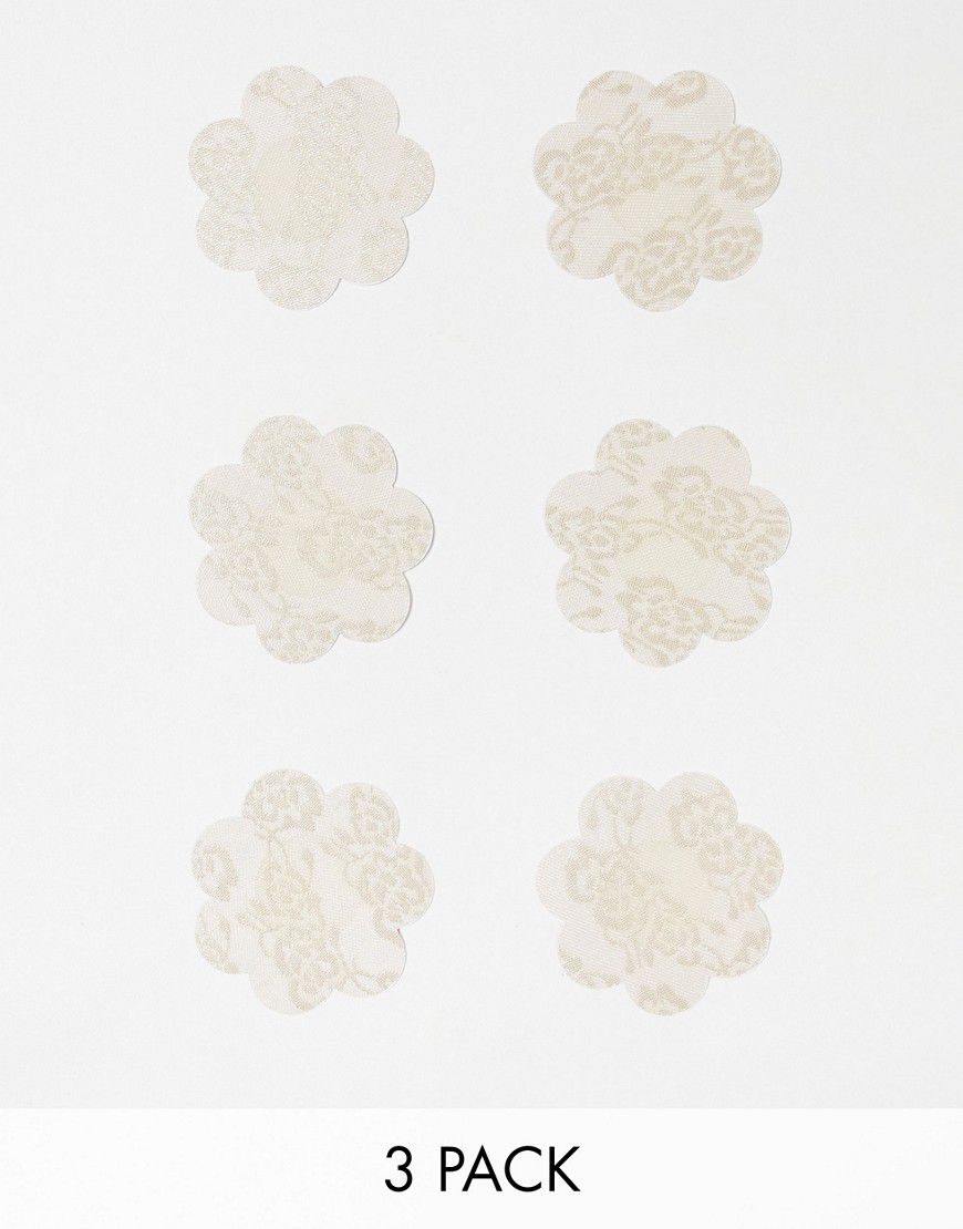 Confezione da 3 paia di copricapezzoli in tessuto beige - ASOS DESIGN - Modalova
