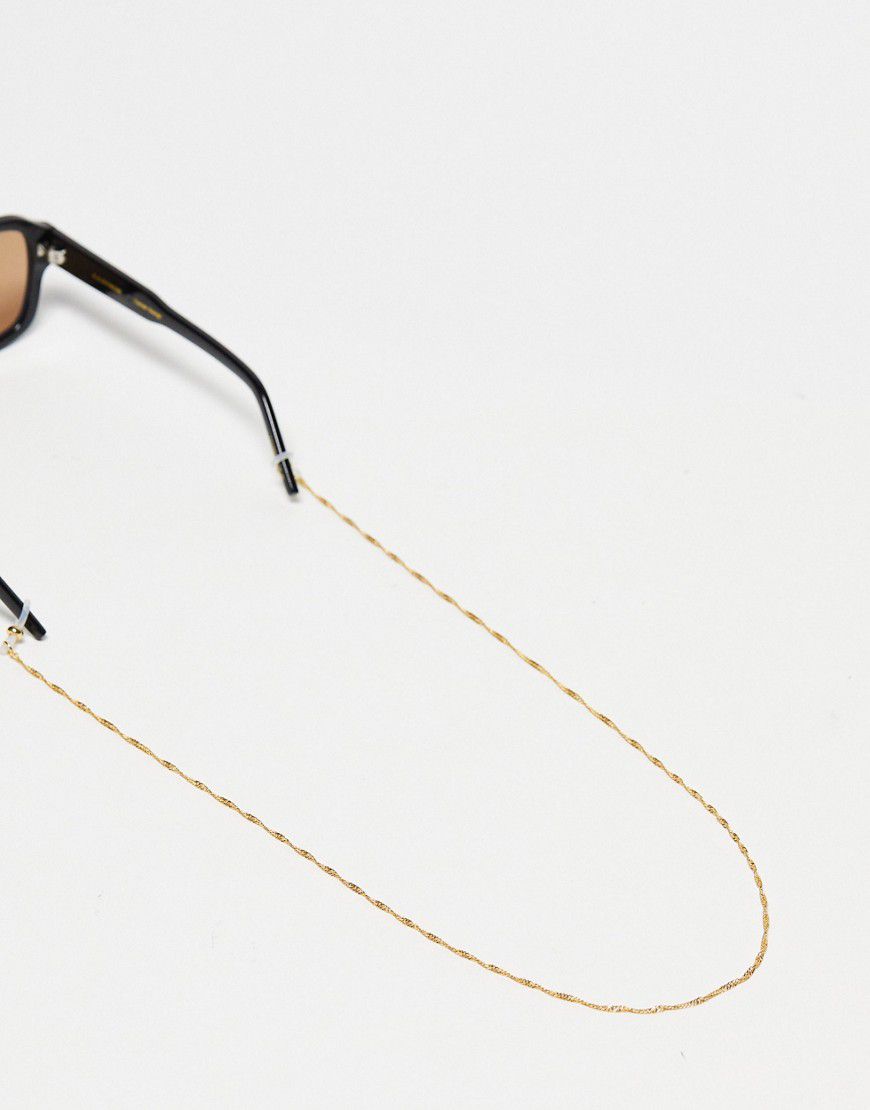 Catenina per occhiali da sole stile corda intrecciata placcata 14 carati - ASOS DESIGN - Modalova