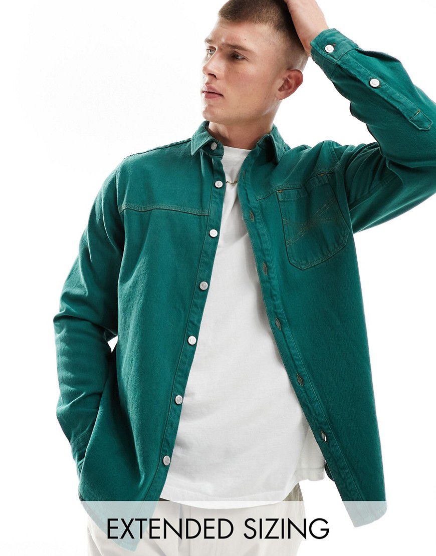 Camicia di jeans comoda verde scuro - ASOS DESIGN - Modalova