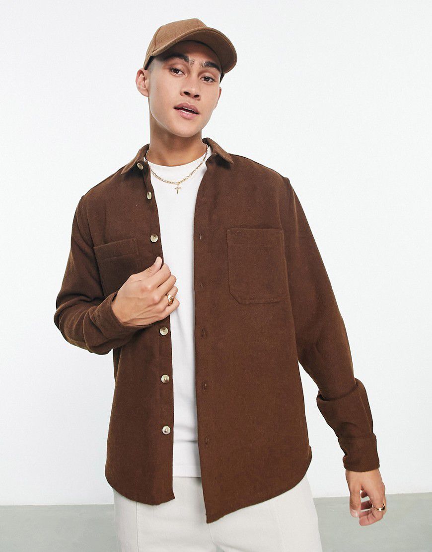Camicia giacca in misto lana medio - ASOS DESIGN - Modalova