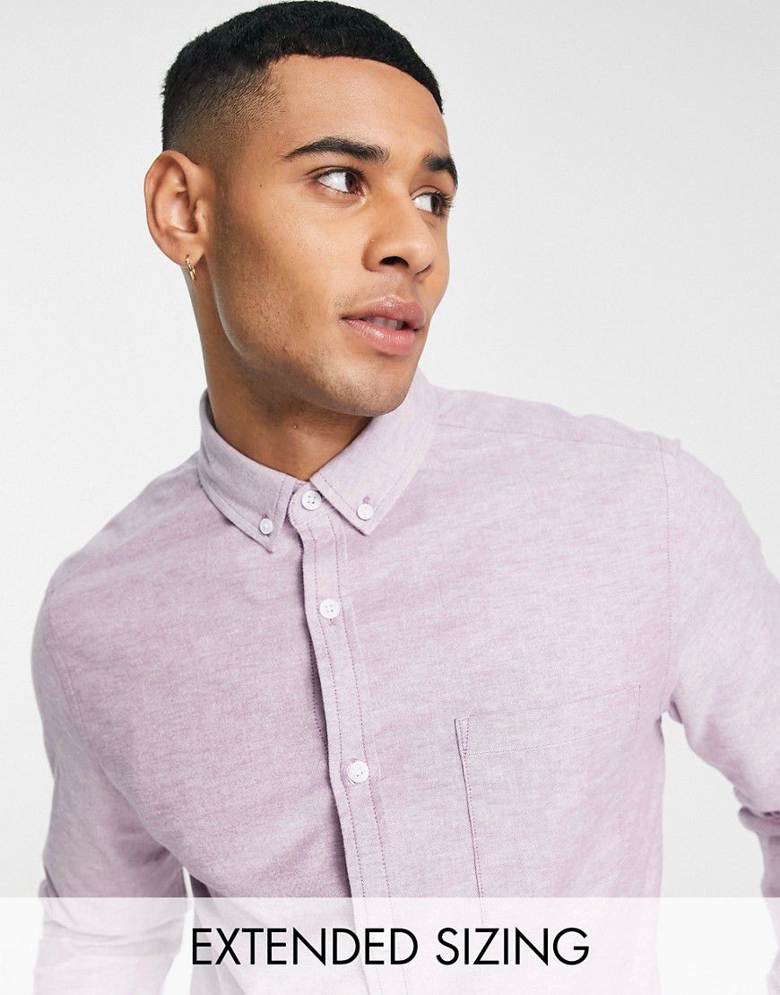Camicia Oxford slim color pesca - ASOS DESIGN - Modalova