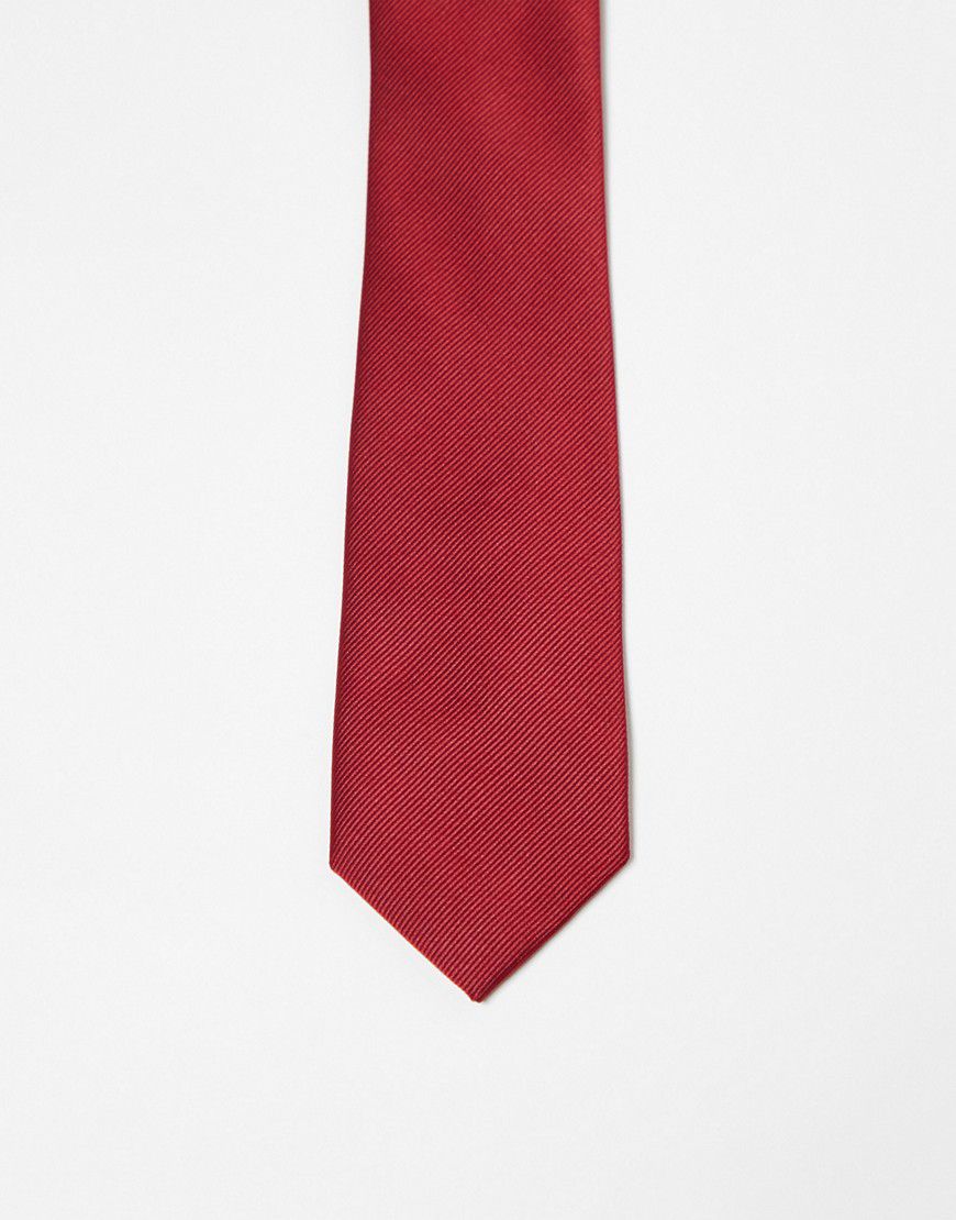 Cravatta sottile rossa - ASOS DESIGN - Modalova