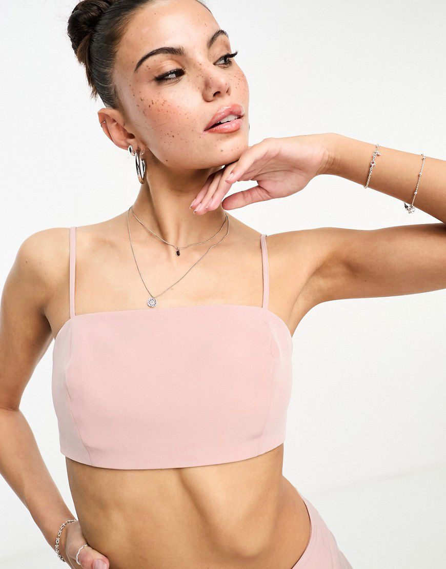 Crop top a fascia in coordinato - ASOS DESIGN - Modalova