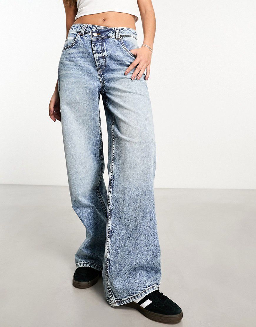 Jeans dad fit medio con incrocio sul davanti - ASOS DESIGN - Modalova