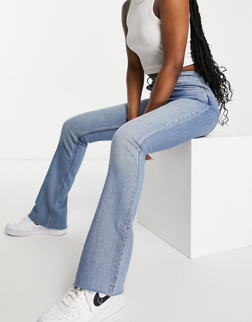Jeans stretch a vita alta anni '70 a zampa lavaggio chiaro - ASOS DESIGN - Modalova