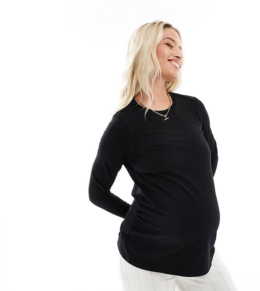 ASOS DESIGN Maternity - Ultimate - Maglietta slim fit a maniche lunghe in cotone - ASOS Maternity - Modalova