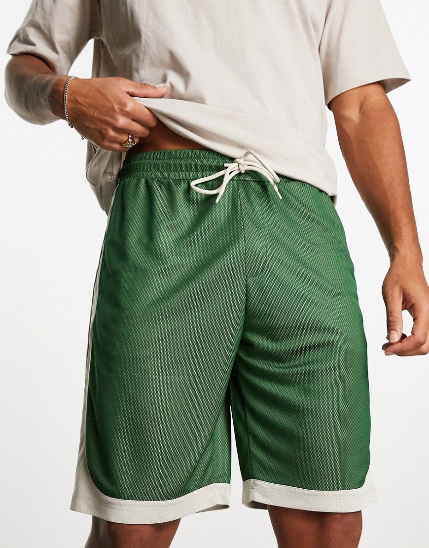 Pantaloncini oversize in rete sportiva color block - ASOS DESIGN - Modalova