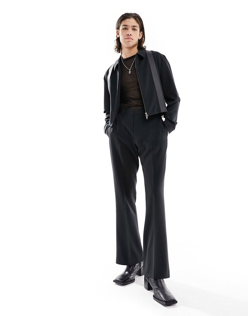 Pantaloni a zampa eleganti neri in coordinato - ASOS DESIGN - Modalova