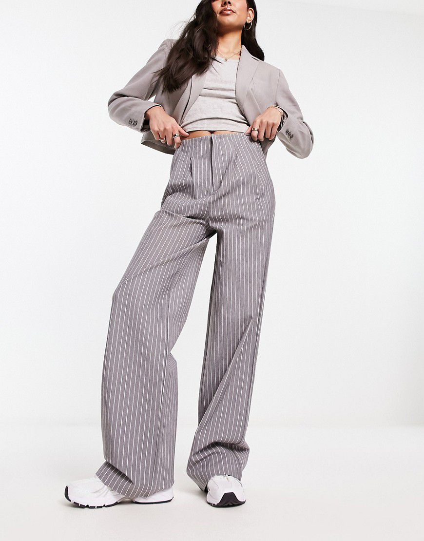 Pantaloni premium sartoriali elasticizzati grigio gessato - ASOS DESIGN - Modalova