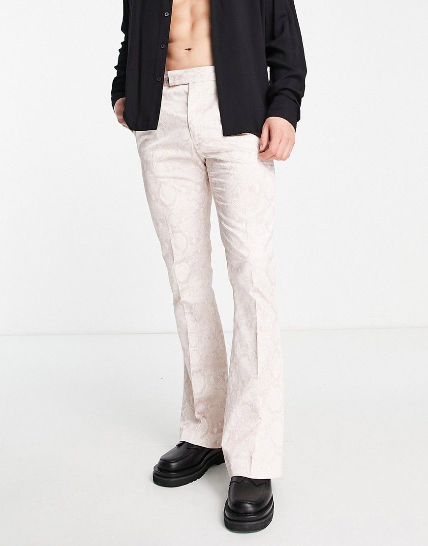 Pantaloni skinny a zampa eleganti con stampa effetto pelle di serpente - ASOS DESIGN - Modalova