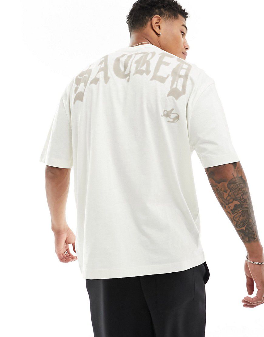 T-shirt oversize color sporco con scritta stampata sul retro - ASOS DESIGN - Modalova