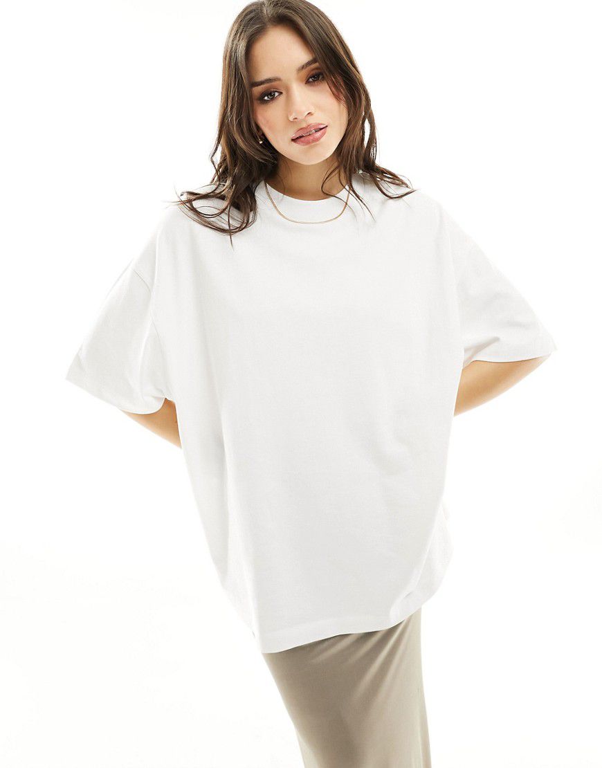 T-shirt oversize pesante taglio comodo bianca - ASOS DESIGN - Modalova