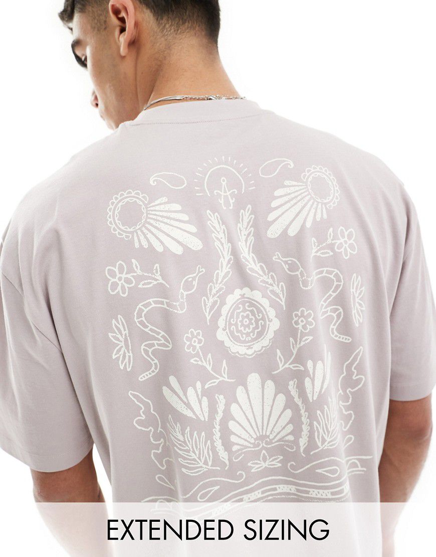 T-shirt oversize polvere con stampa celestiale sul retro - ASOS DESIGN - Modalova