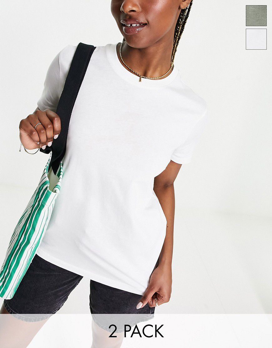 Ultimate - Confezione da 2 T-shirt oversize bianca e kaki - ASOS DESIGN - Modalova