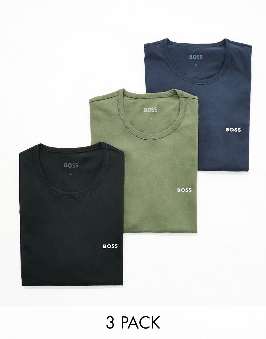Confezione da 3 T-shirt verde/blu navy/nera - BOSS Bodywear - Modalova