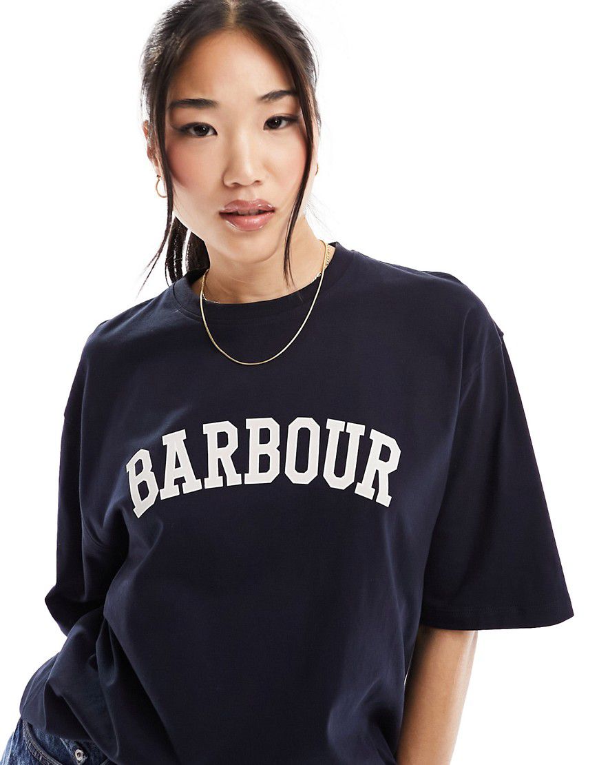 Northburn - T-shirt boyfriend blu navy con logo - Barbour - Modalova