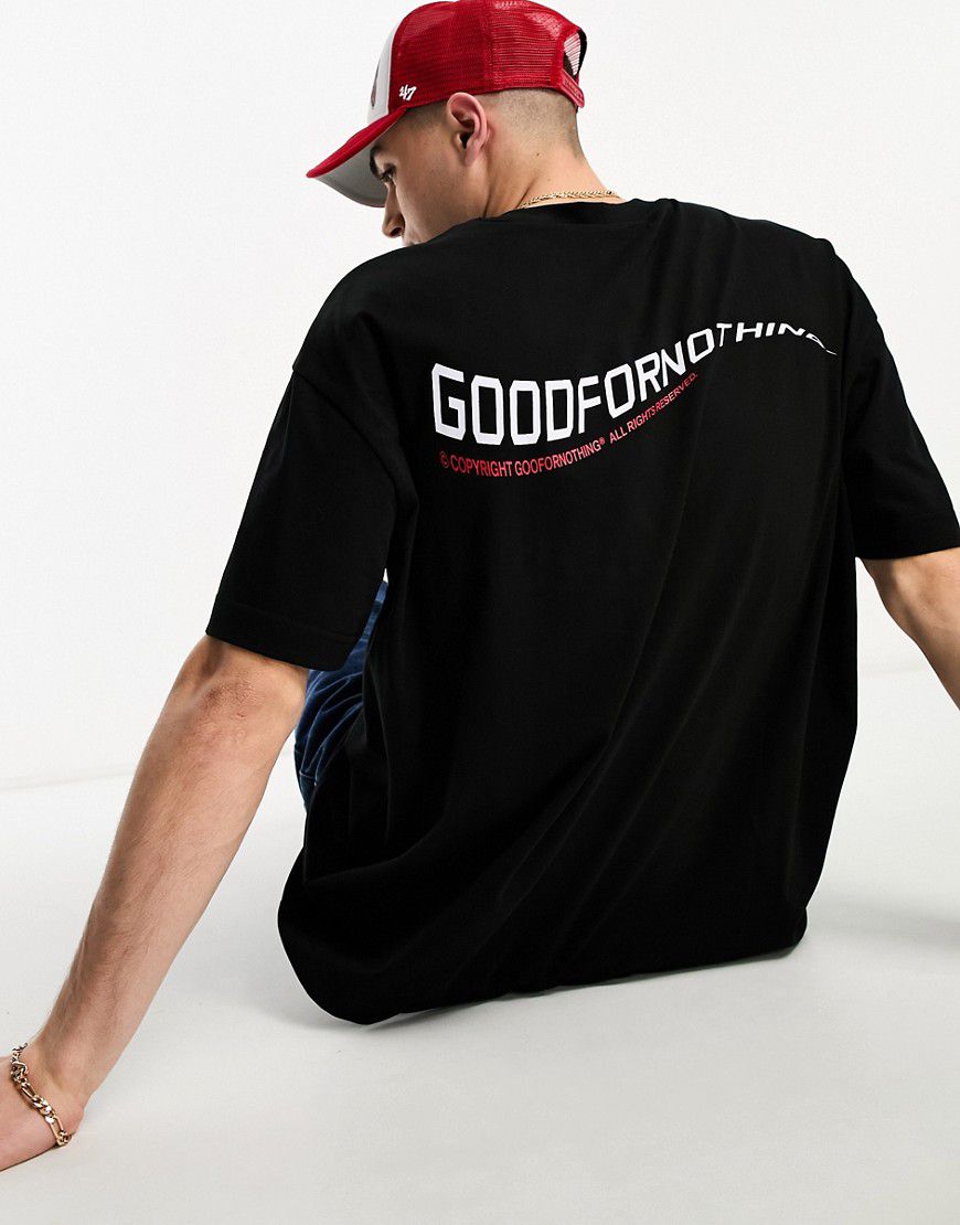 T-shirt oversize nera con logo sul retro - Good For Nothing - Modalova