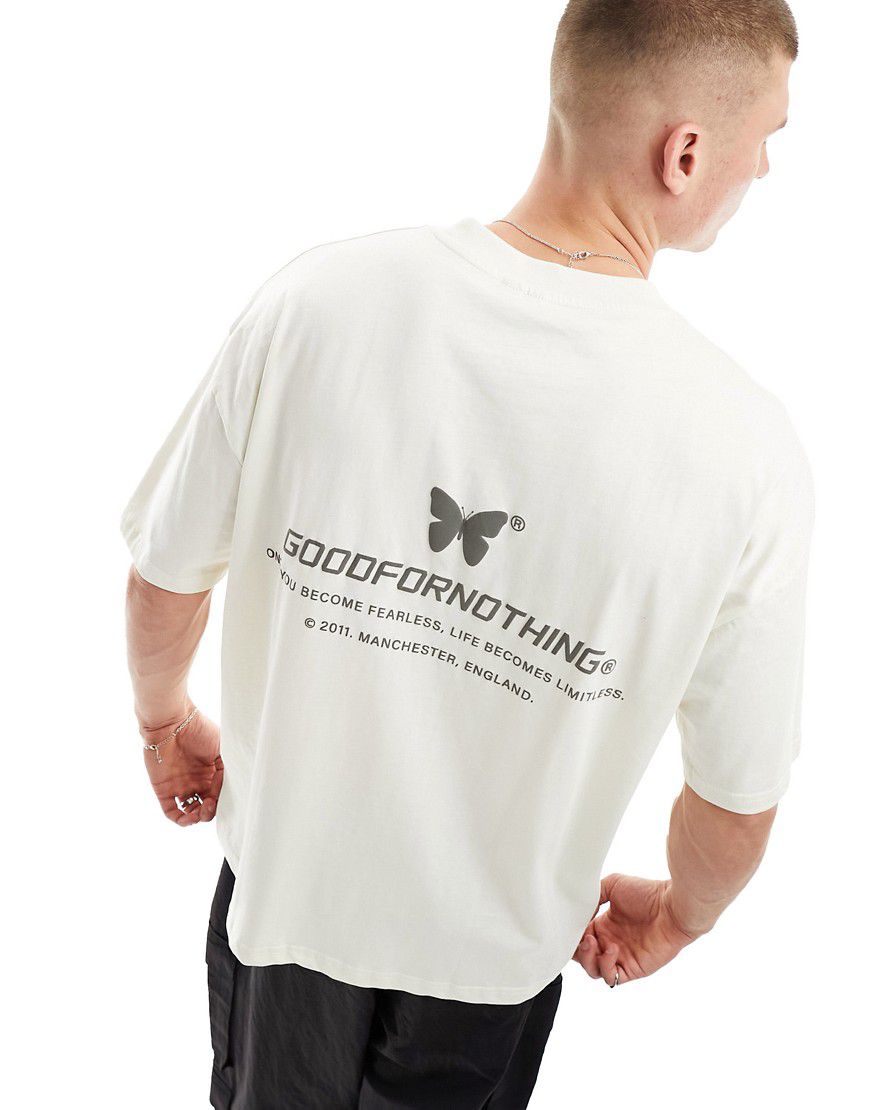 T-shirt oversize bianca con stampa in rilievo - Good For Nothing - Modalova
