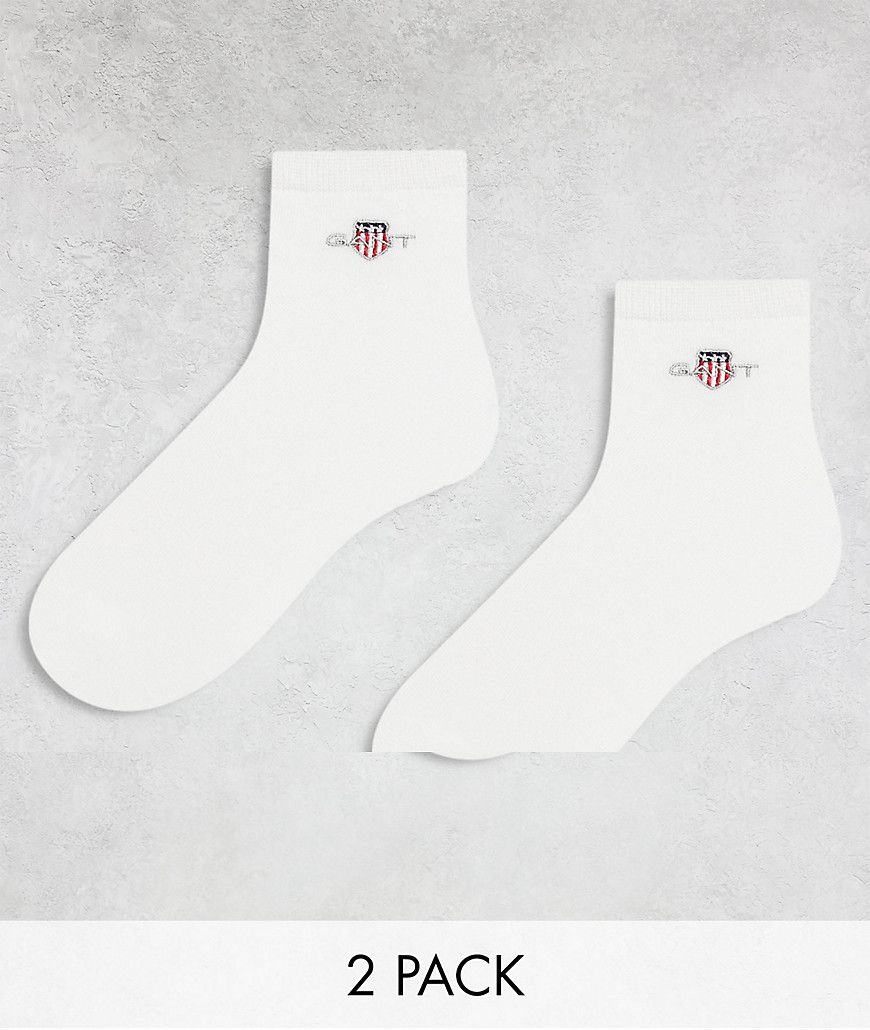 Confezione da 2 paia di calzini bianchi con logo - Gant - Modalova