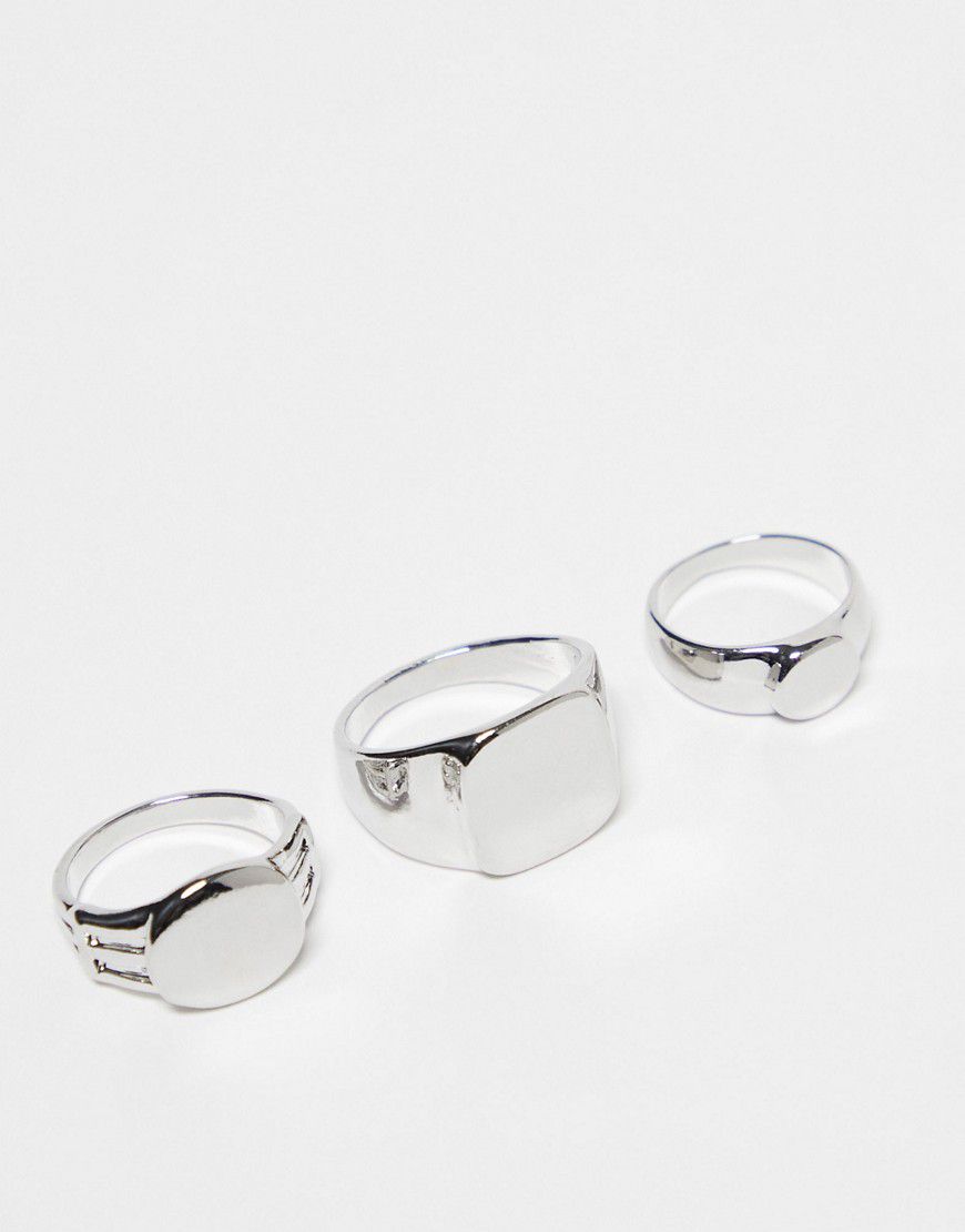 Confezione da 3 anelli con sigillo color - FADED FUTURE - Modalova