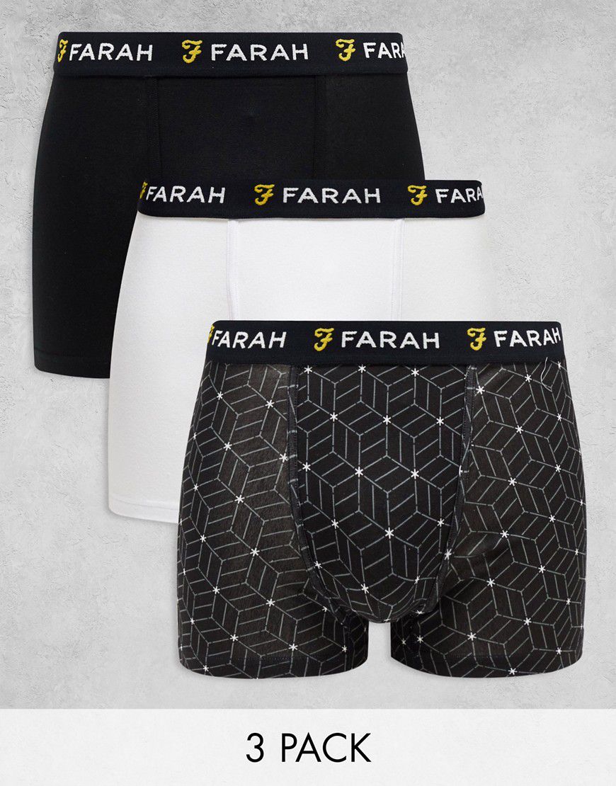 Corban - Confezione da 3 paia di boxer color e bianco - Farah - Modalova