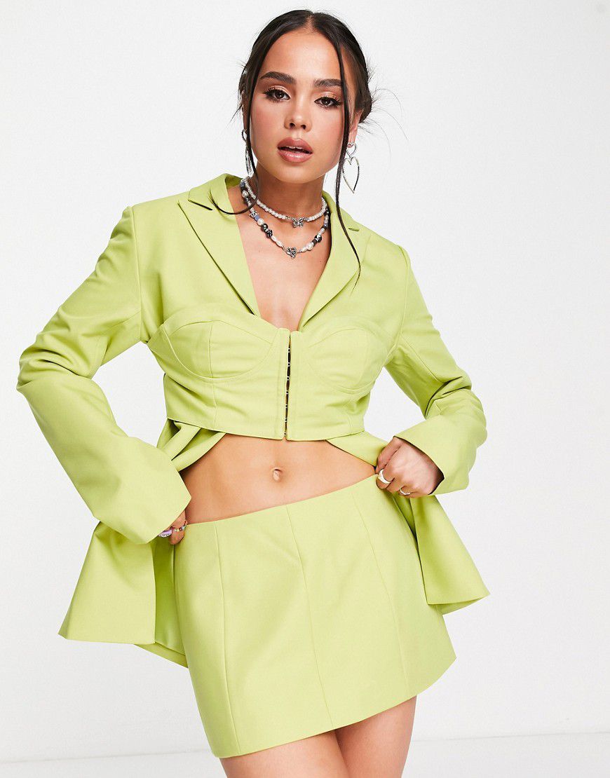 The Brand - Minigonna a corsetto a vita bassa color lime in coordinato - KYO - Modalova
