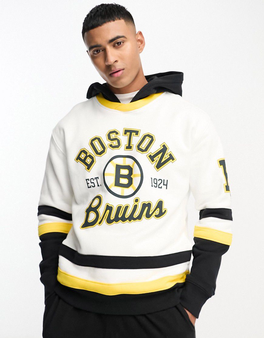 NHL Boston Bruins - Felpa con cappuccio stile hockey bianca/nera - Hollister - Modalova