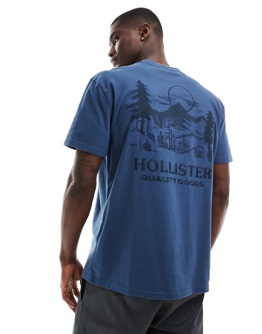 T-shirt comoda con stampa ricamata sul petto - Hollister - Modalova