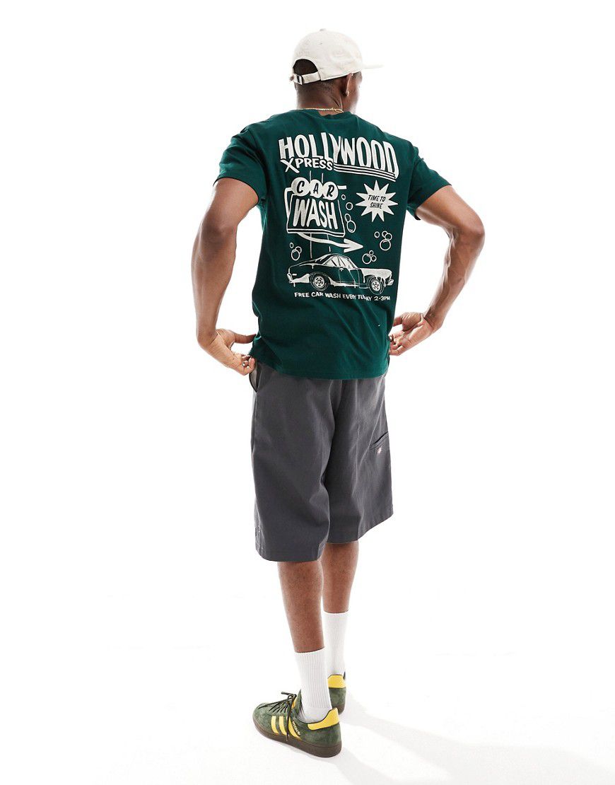 T-shirt comoda scuro con stampa "Destination" sul retro - Hollister - Modalova