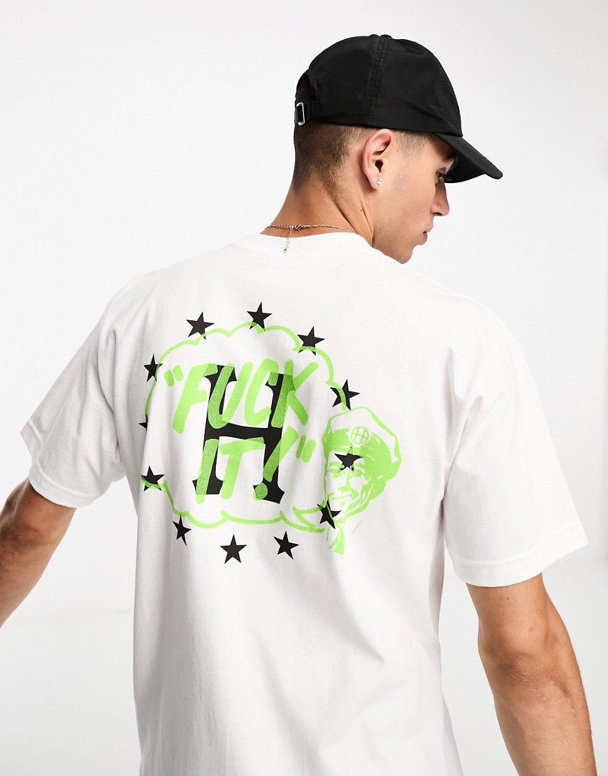 Galactic Motto - T-shirt a maniche corte bianca con stampe sul petto e sul retro - HUF - Modalova