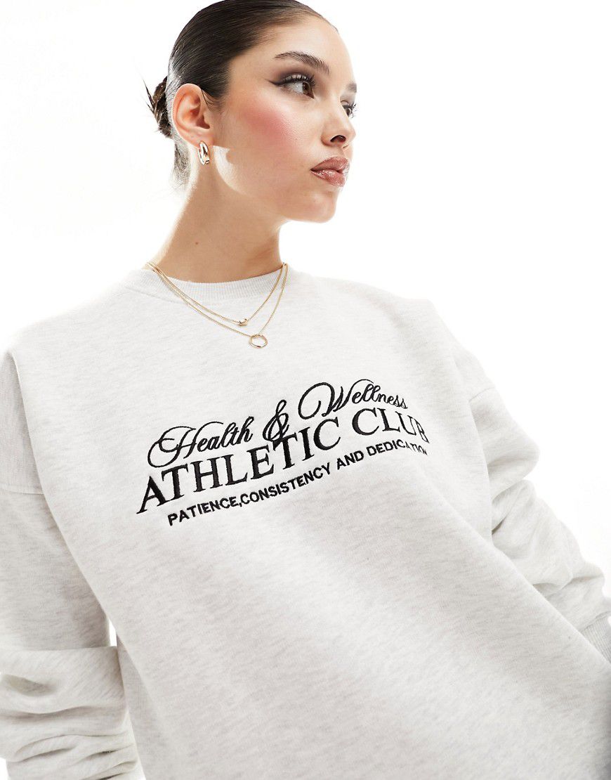 X Perrie Sian - Felpa oversize grigia con scritta "Athletic Club" in coordinato - In The Style - Modalova