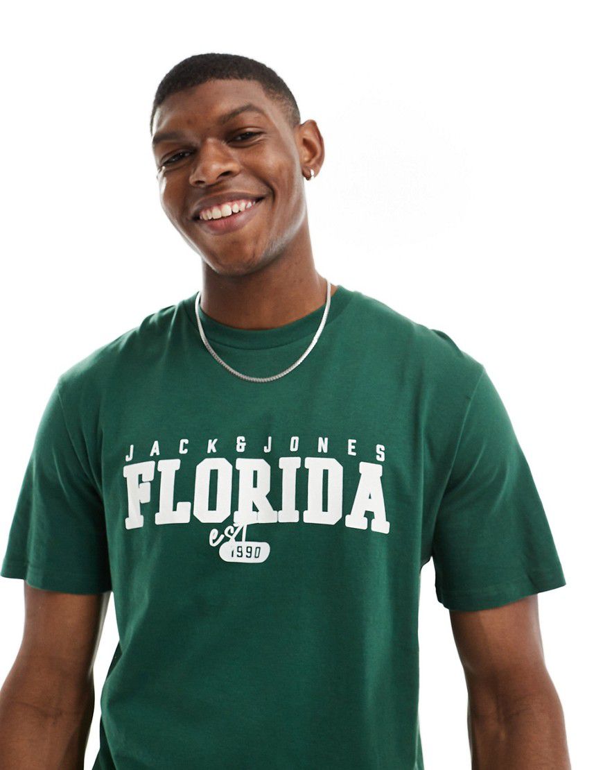 T-shirt con stampa "Florida" - Jack & Jones - Modalova