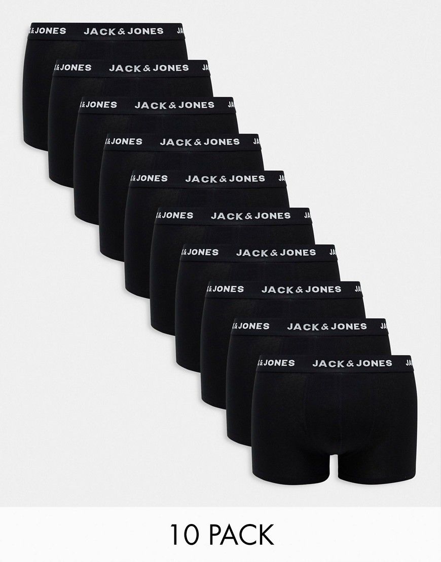 Confezione da 10 boxer aderenti neri - Jack & Jones - Modalova