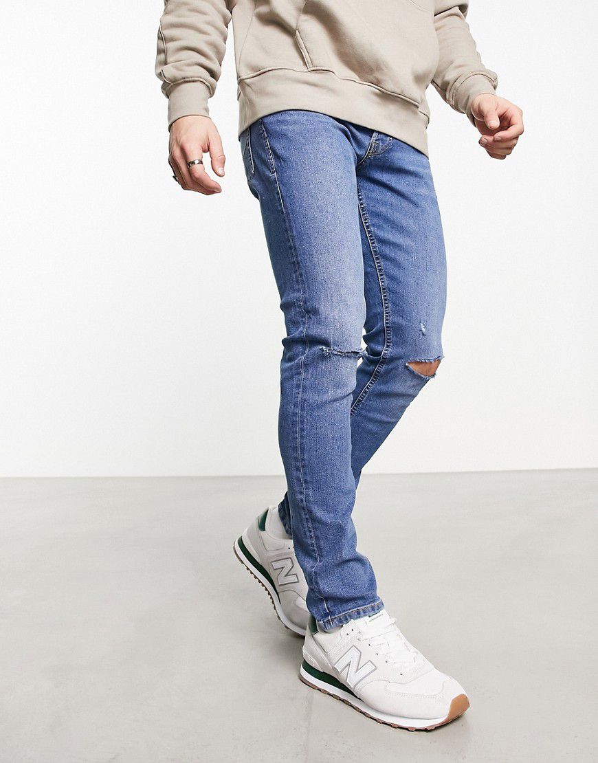 Jeans slim medio con strappi - Jack & Jones - Modalova