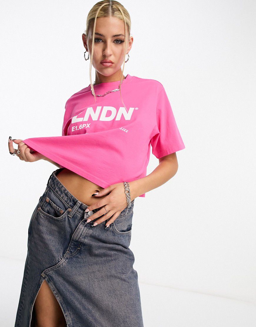 T-shirt rosa taglio super corto - JJXX - Modalova