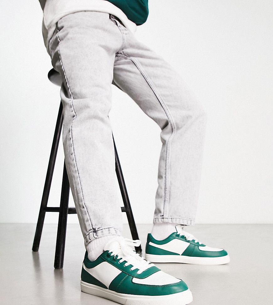 Sneakers bianche/verdi a pianta larga - London Rebel X - Modalova