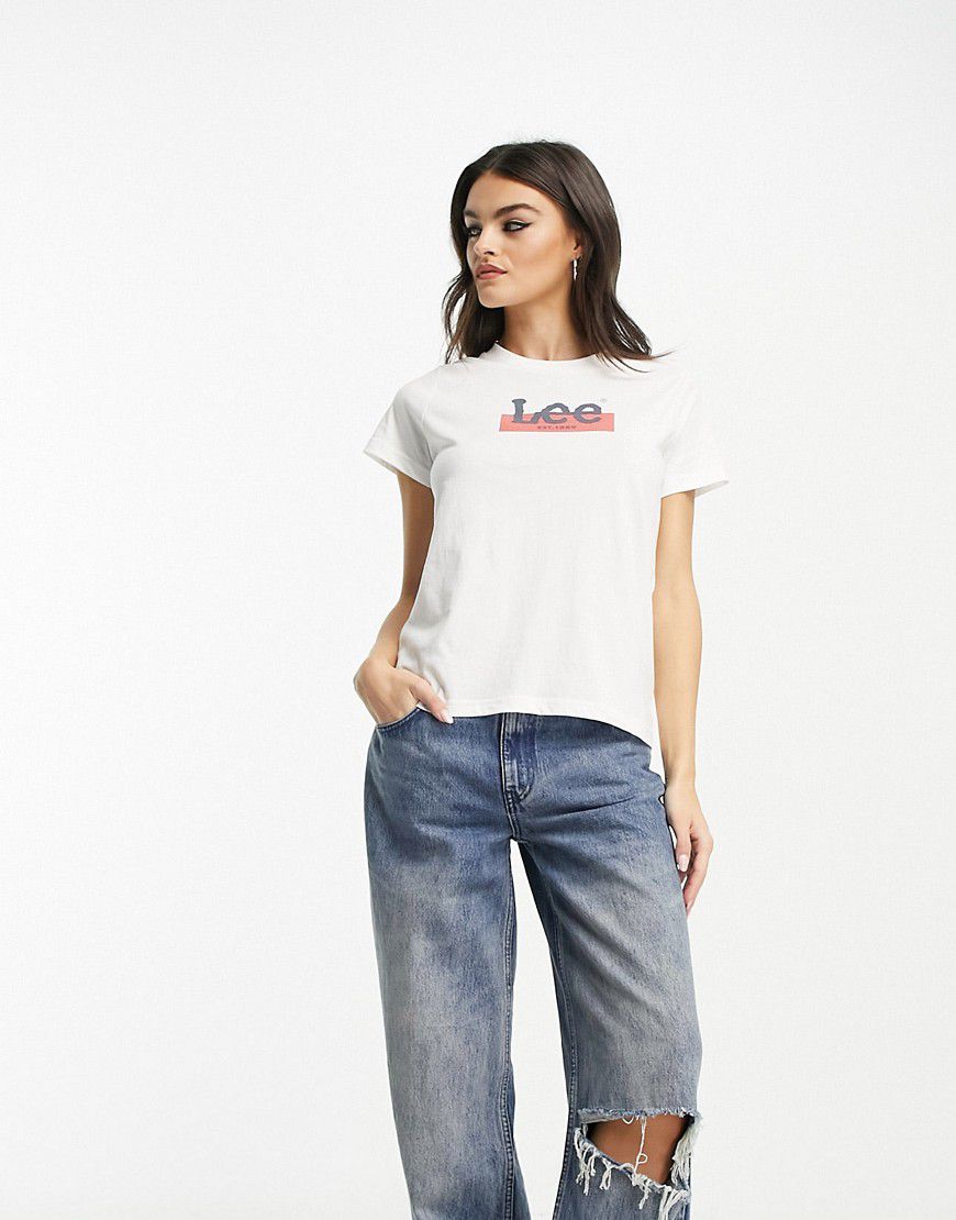 T-shirt crema con logo - Lee Jeans - Modalova