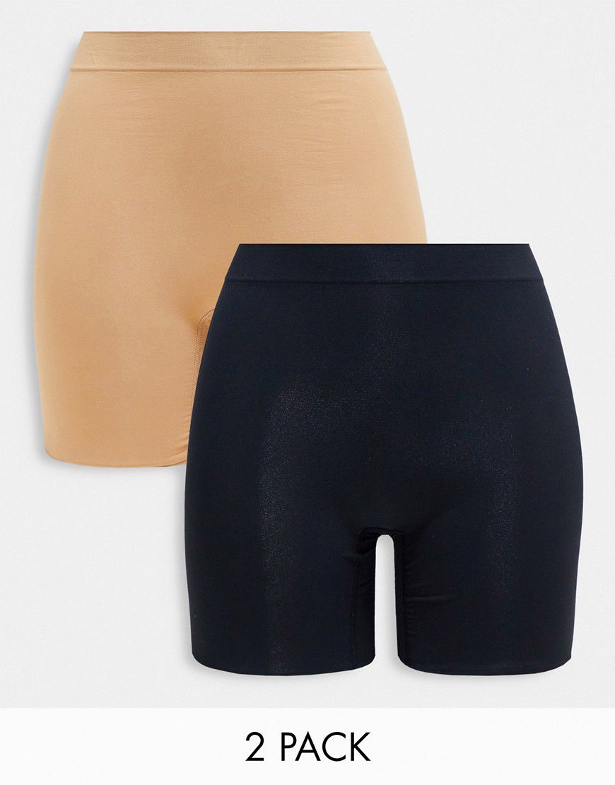 Confezione da 2 paia di pantaloncini antisfregamento neri e beige - Lindex - Modalova