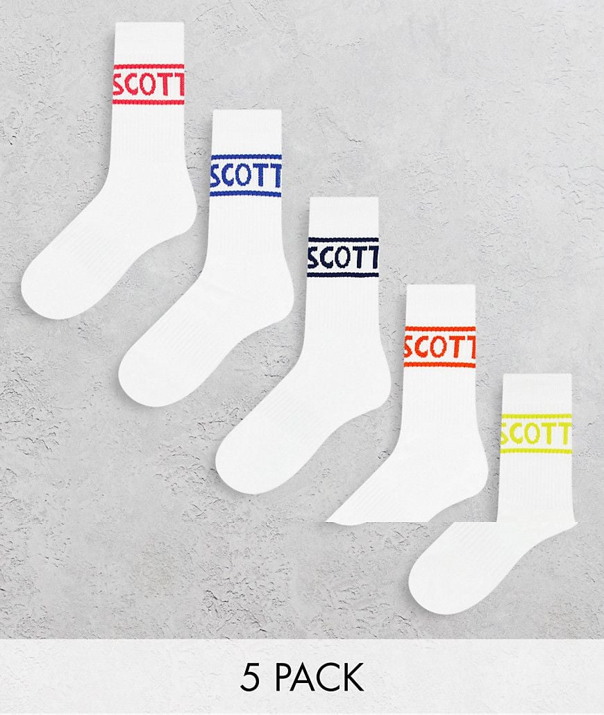 Lyle & Scott - Bodywear - Confezione da 5 paia di calzini sportivi bianchi - Lyle & Scott Bodywear - Modalova