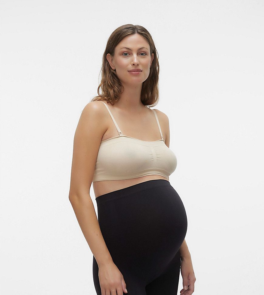 Mamalicious Maternity - Reggiseno a fascia beige con supporto e spalline rimovibili - Mama.licious - Modalova