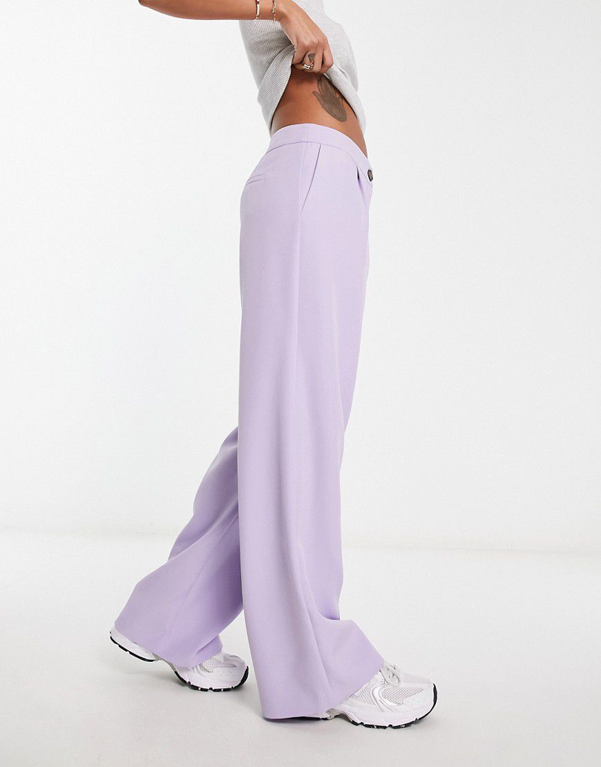 Pantaloni lilla sartoriali con fondo ampio - Miss Selfridge - Modalova